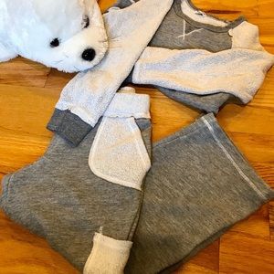Splendid Mixed Media Sweatpants Sweatshirt Set